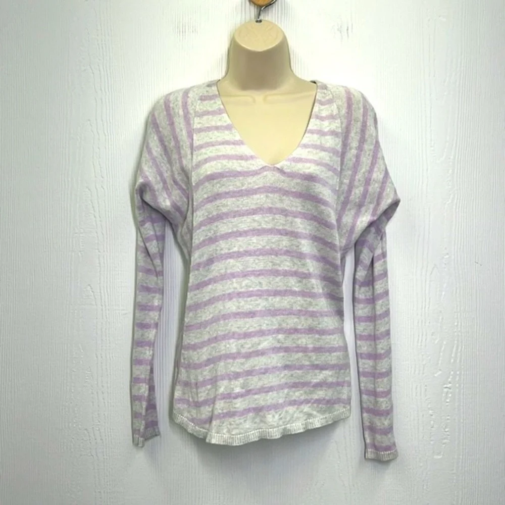 Lilly Pulitzer - Stasia Heathered Lilac And Gray Striped Verbena Sweater Size XS
